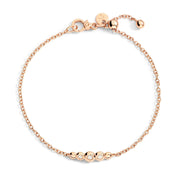 Bracciale Bollicine DoDo in oro rosa 9K con 3 diamanti bianchi (0,09 ct), design raffinato ed elegante.